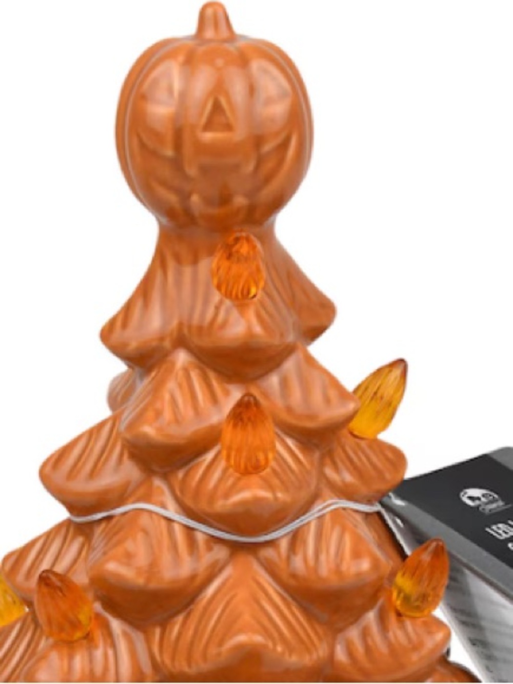 LED Lighted Ceramic Pumpkin Tree - Picture 3 of 7